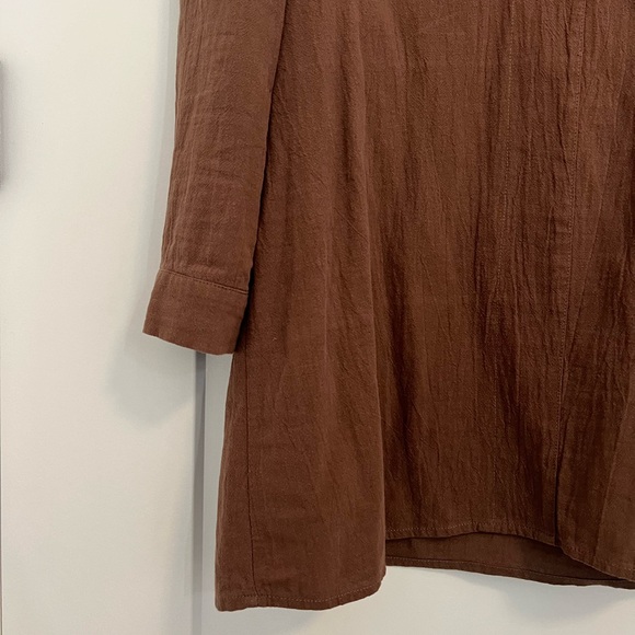 MISSLOOK Brown Tunic Long Sleeve Shirt - Picture 3 of 6